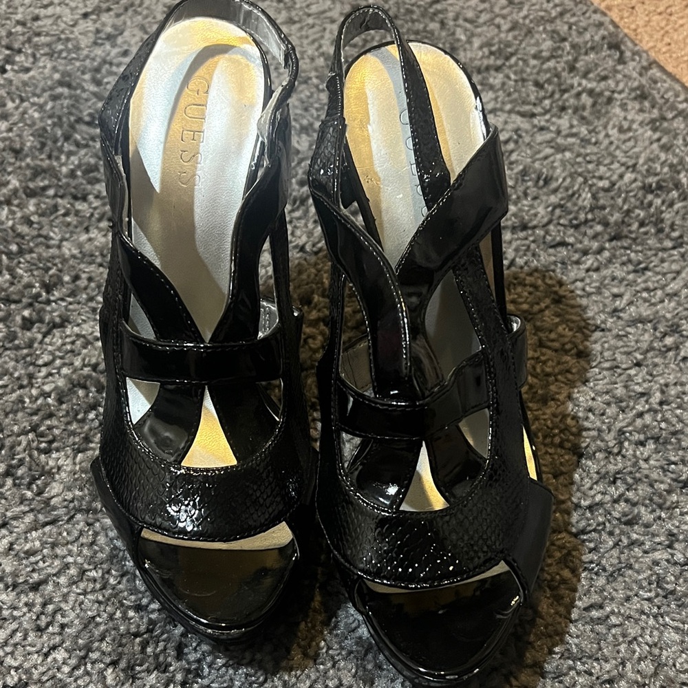 Guess Glossy Black Women's Heels